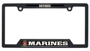 Marines Retired Black Open 2026 License Plate Frame