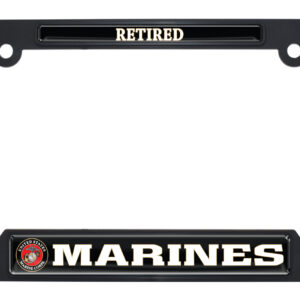 Marines Retired Black Open 2026 License Plate Frame