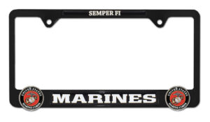 Marines Black 2026 License Plate Frame