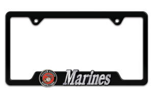 Marines Black Open 2026 License Plate Frame