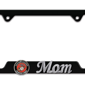 Marines Mom Black Open 2026 License Plate Frame