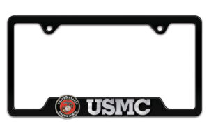 Marines USMC Black Open 2026 License Plate Frame