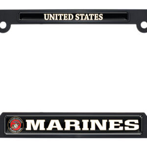 US Marines Black Open 2026 License Plate Frame