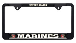 US Marines Black 2026 License Plate Frame