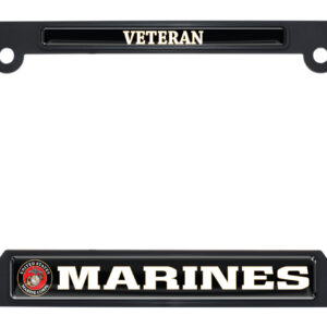 Marines Veteran Black Open 2026 License Plate Frame