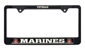 Marines Veteran Black 2026 License Plate Frame