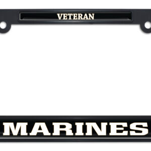 Full-Color Marines Veteran Black 2026 License Plate Frame