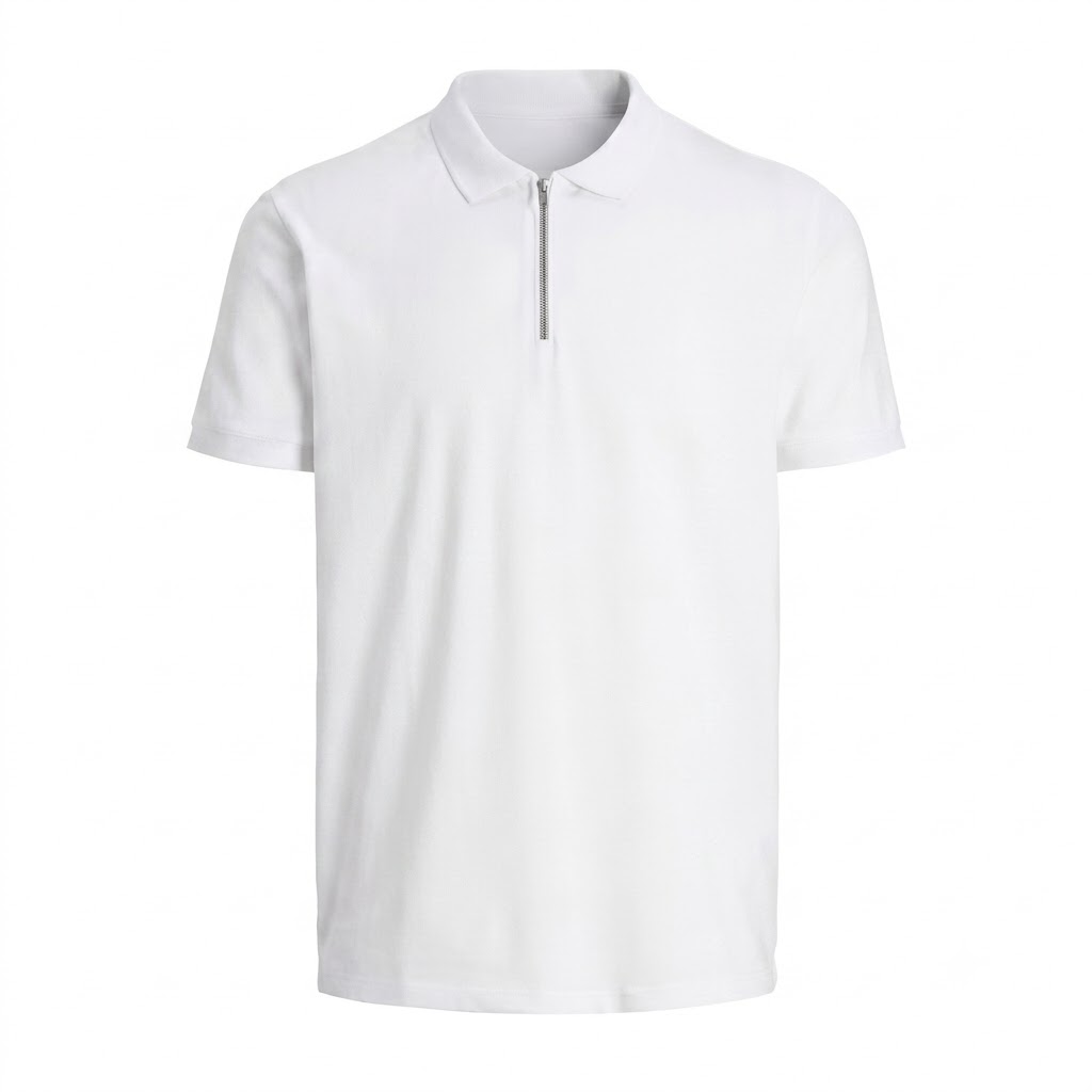 All-Over-Print Men Zip Polo Shirt (Custom-Made) 1 All-Over-Print Men Zip Polo Shirt (Custom-Made)