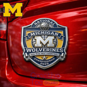 Michigan Wolverines NCAA Men&rsquo;s Basketball National 2026 Car Name Badge Emblem Version 1