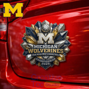 Michigan Wolverines NCAA Men&rsquo;s Basketball National 2026 Car Name Badge Emblem Version 2