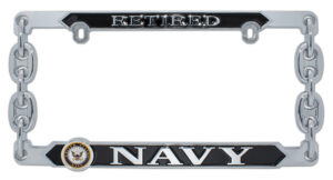 Navy Retired 2026 License Plate Frame