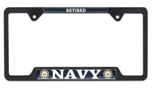 Navy Retired Black Open 2026 License Plate Frame