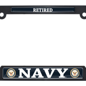 Navy Retired Black Open 2026 License Plate Frame