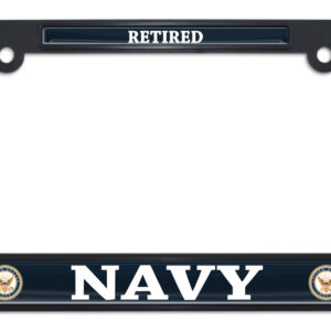 Full-Color Navy Retired Black 2026 License Plate Frame
