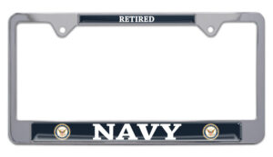 Navy Retired 2026 License Plate Frame