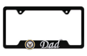 Navy Dad Black 2026 License Plate Frame