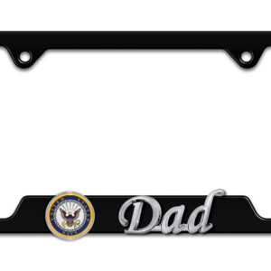 Navy Dad Black 2026 License Plate Frame