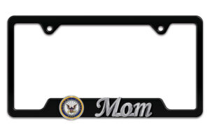 Navy Mom Black 2026 License Plate Frame