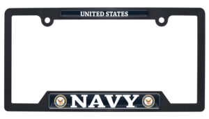 US Navy Black Open 2026 License Plate Frame