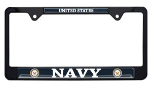 US Navy Black 2026 License Plate Frame
