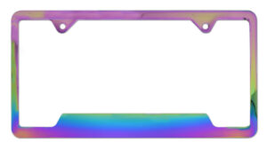 Prismatic Neon Open 2026 License Plate Frame