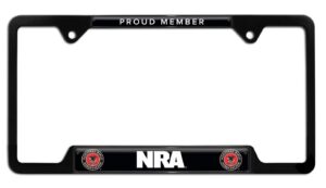 National Rifle Association Open Corner Black 2026 License Plate Frame