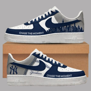 New York Yankees Navy Blue City Skyline Air Force 1 Shoes Sneakers