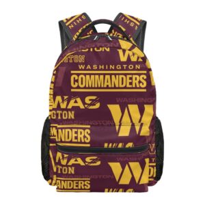 Washington Commanders Burgundy Gold School Backpack