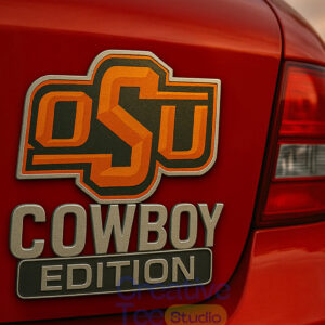 Oklahoma State Cowboys Car Name Badge Emblem