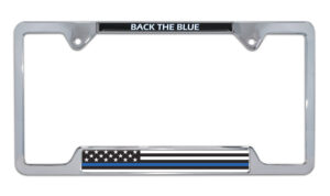 Police Flag Open Corners 2026 License Plate Frame