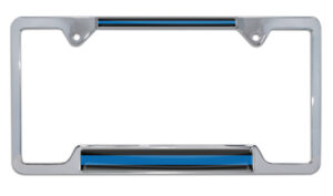 Police Blue Line Open Corners 2026 License Plate Frame