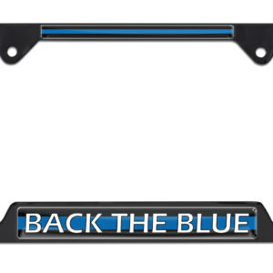 Police Back the Blue Open Corners Black 2026 License Plate Frame