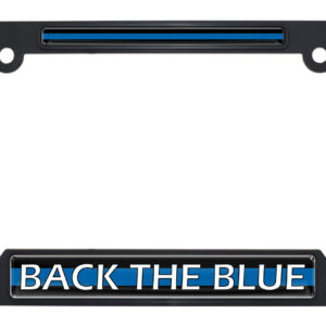 Back the Blue Black Open Corners 2026 License Plate Frame