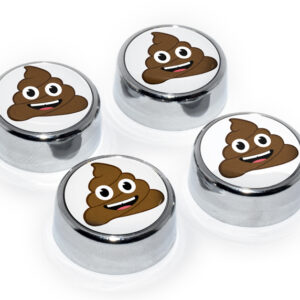 Poop Emoji 2026 License Plate Frame Screw Caps