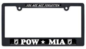 POW Black 2026 License Plate Frame