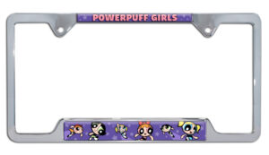Powerpuff Girls Purple Graphics Open Corners 2026 License Plate Frame