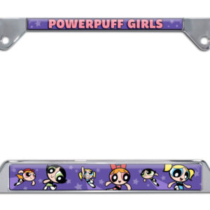 Powerpuff Girls Purple Graphics Open Corners 2026 License Plate Frame