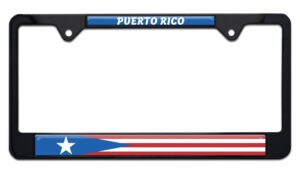 Puerto Rican Flag Black 2026 License Plate Frame