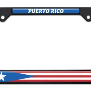 Puerto Rican Flag Black 2026 License Plate Frame