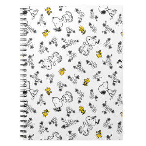 Peanuts Snoopy And Woodstock Flower Pattern Notebook