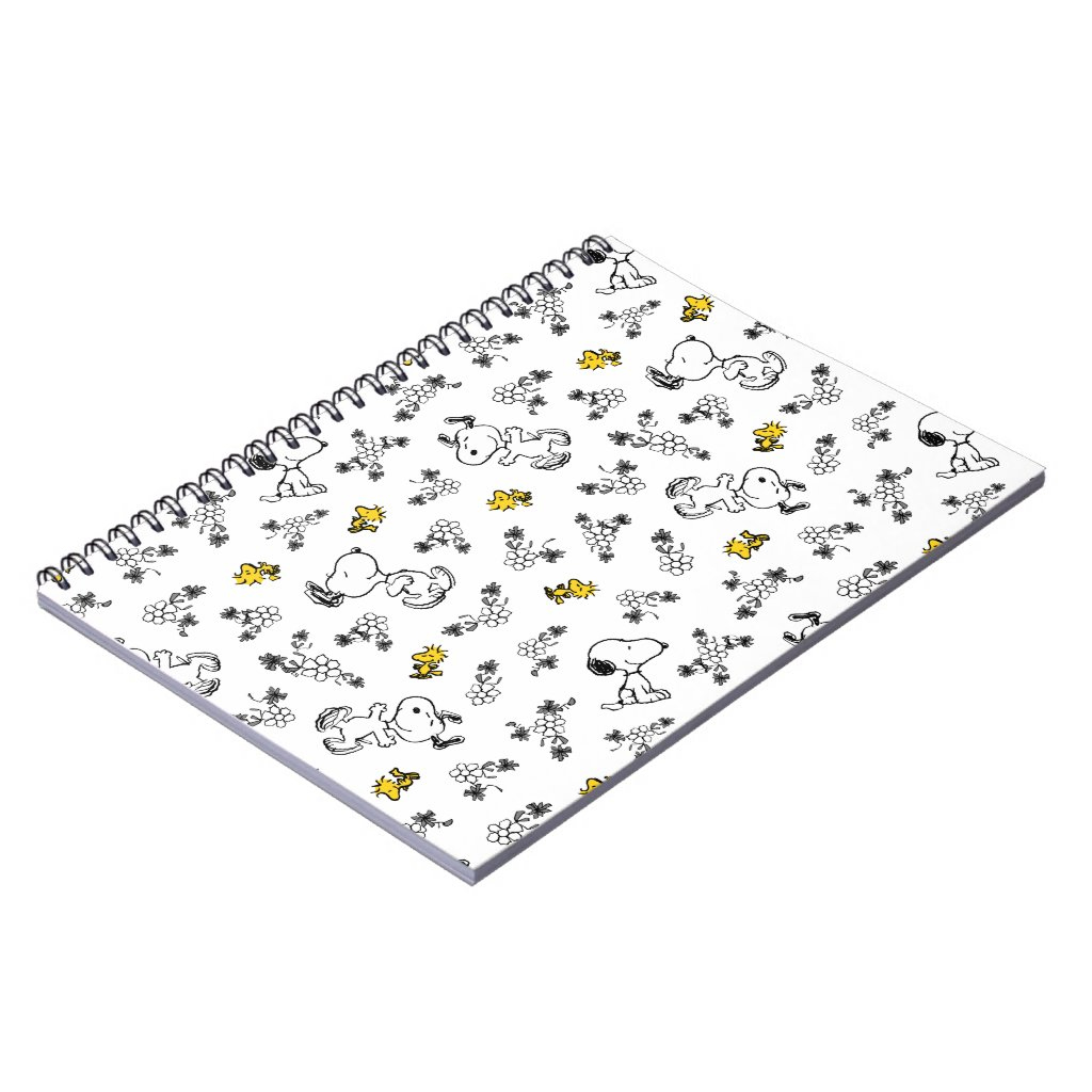 Peanuts Snoopy And Woodstock Flower Pattern Notebook 2 Peanuts Snoopy And Woodstock Flower Pattern Notebook