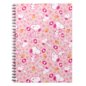 Peanuts Snoopy And Woodstock Heart Pattern Notebook