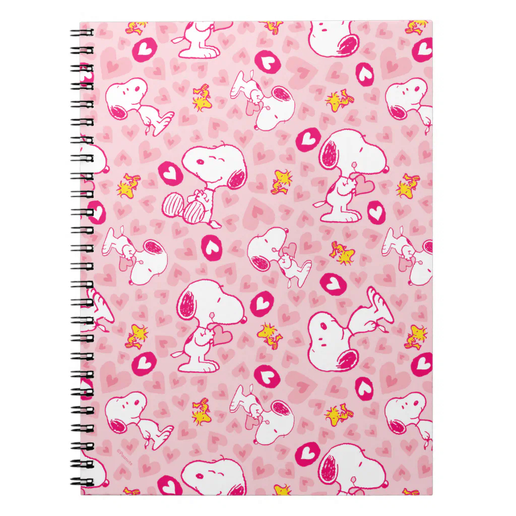 Peanuts Snoopy And Woodstock Heart Pattern Notebook 1 Peanuts Snoopy And Woodstock Heart Pattern Notebook