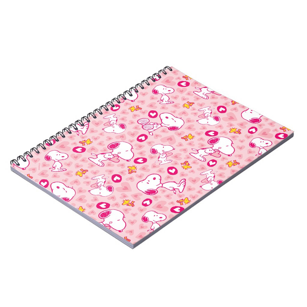 Peanuts Snoopy And Woodstock Heart Pattern Notebook 2 Peanuts Snoopy And Woodstock Heart Pattern Notebook