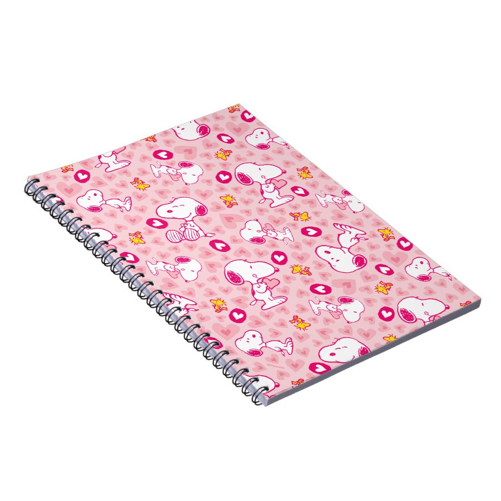 Peanuts Snoopy And Woodstock Heart Pattern Notebook 3 Peanuts Snoopy And Woodstock Heart Pattern Notebook