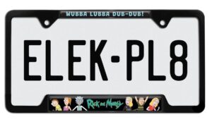 Rick and Morty Black Open 2026 License Plate Frame