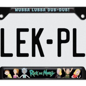Rick and Morty Black Open 2026 License Plate Frame