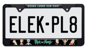 Rick and Morty Black Standard 2026 License Plate Frame