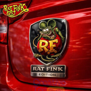 Rat Fink Car Name Badge Emblem Version 1