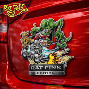 Rat Fink Car Name Badge Emblem Version 3